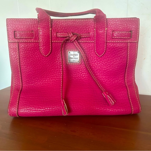 Dooney & Bourke Genuine Pink Pebble Grain Leather Purse Handbag w/ Tassel Detail - Picture 1 of 11